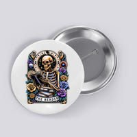 The Reader Tarot Card Halloween Reading Skeleton Button