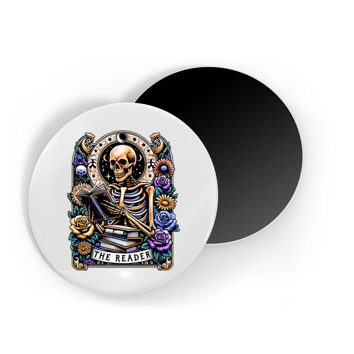 The Reader Tarot Card Halloween Reading Skeleton Magnet