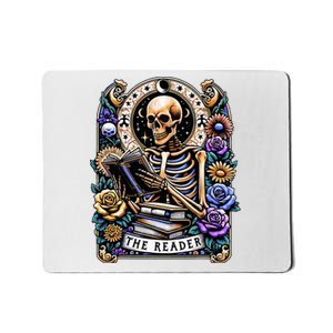 The Reader Tarot Card Halloween Reading Skeleton Mousepad