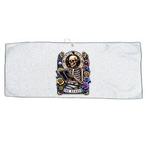 The Reader Tarot Card Halloween Reading Skeleton Large Microfiber Waffle Golf Towel