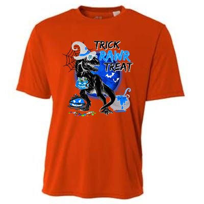 Trick Rawr Treat Scary Witch Dinosaur Pumpkin Cute Halloween Gift Cooling Performance Crew T-Shirt