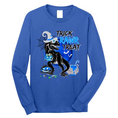 Trick Rawr Treat Scary Witch Dinosaur Pumpkin Cute Halloween Gift Long Sleeve Shirt