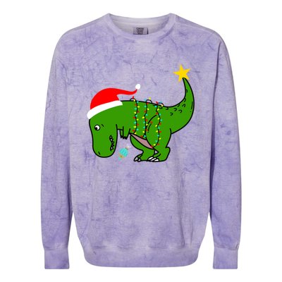 Tree Rex Trex Arms Too Short Christmas Dinosaur Adult And Gift Colorblast Crewneck Sweatshirt