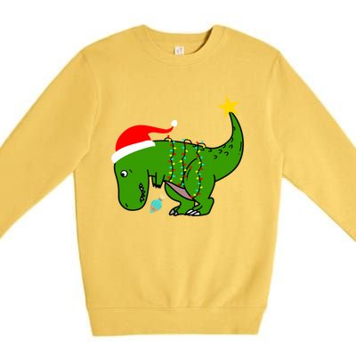 Tree Rex Trex Arms Too Short Christmas Dinosaur Adult And Gift Premium Crewneck Sweatshirt