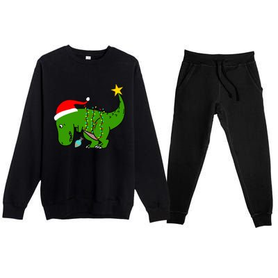 Tree Rex Trex Arms Too Short Christmas Dinosaur Adult And Gift Premium Crewneck Sweatsuit Set