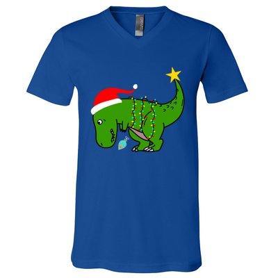 Tree Rex Trex Arms Too Short Christmas Dinosaur Adult And Gift V-Neck T-Shirt