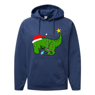 Tree Rex Trex Arms Too Short Christmas Dinosaur Adult And Gift Performance Fleece Hoodie