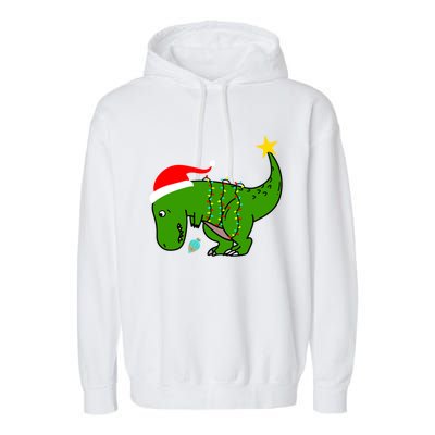 Tree Rex Trex Arms Too Short Christmas Dinosaur Adult And Gift Garment-Dyed Fleece Hoodie