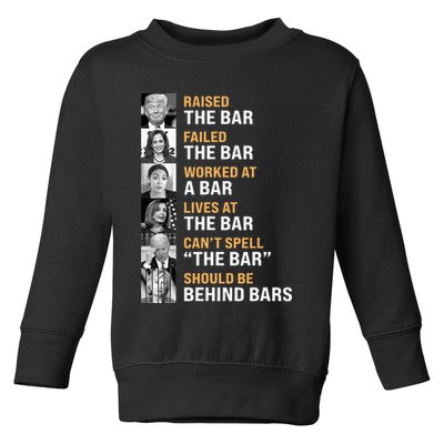 Trump Raised The Bar Harris Failed The Bar Toddler Sweatshirt