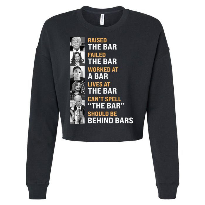 Trump Raised The Bar Harris Failed The Bar Cropped Pullover Crew