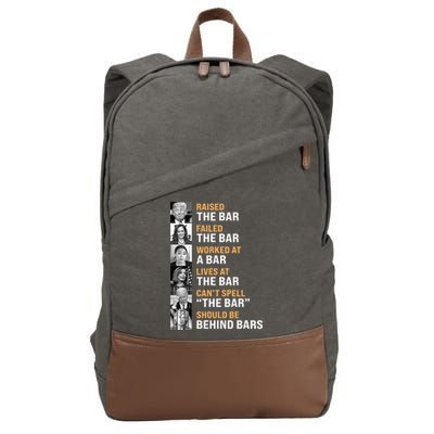 Trump Raised The Bar Harris Failed The Bar Cotton Canvas Backpack