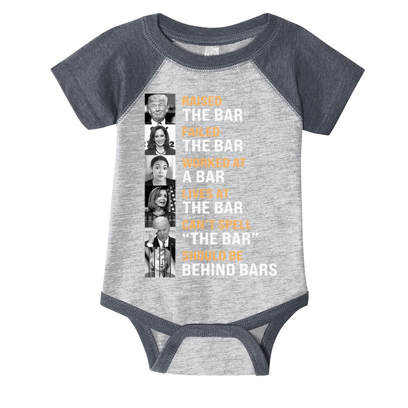 Trump Raised The Bar Harris Failed The Bar Infant Baby Jersey Bodysuit