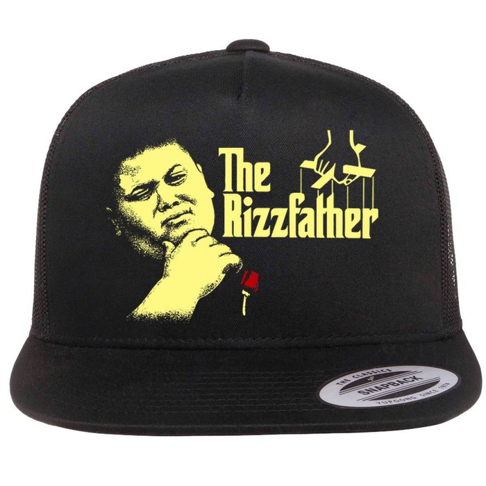 The Rizzfather The Rizzler Godfather Funny Meme Flat Bill Trucker Hat