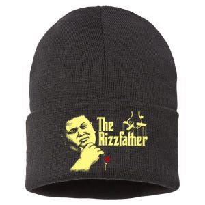 The Rizzfather The Rizzler Godfather Funny Meme Sustainable Knit Beanie