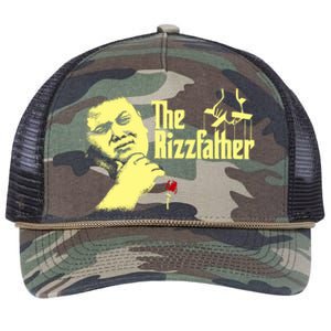 The Rizzfather The Rizzler Godfather Funny Meme Retro Rope Trucker Hat Cap