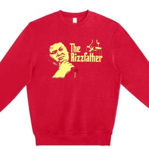 The Rizzfather The Rizzler Godfather Funny Meme Premium Crewneck Sweatshirt