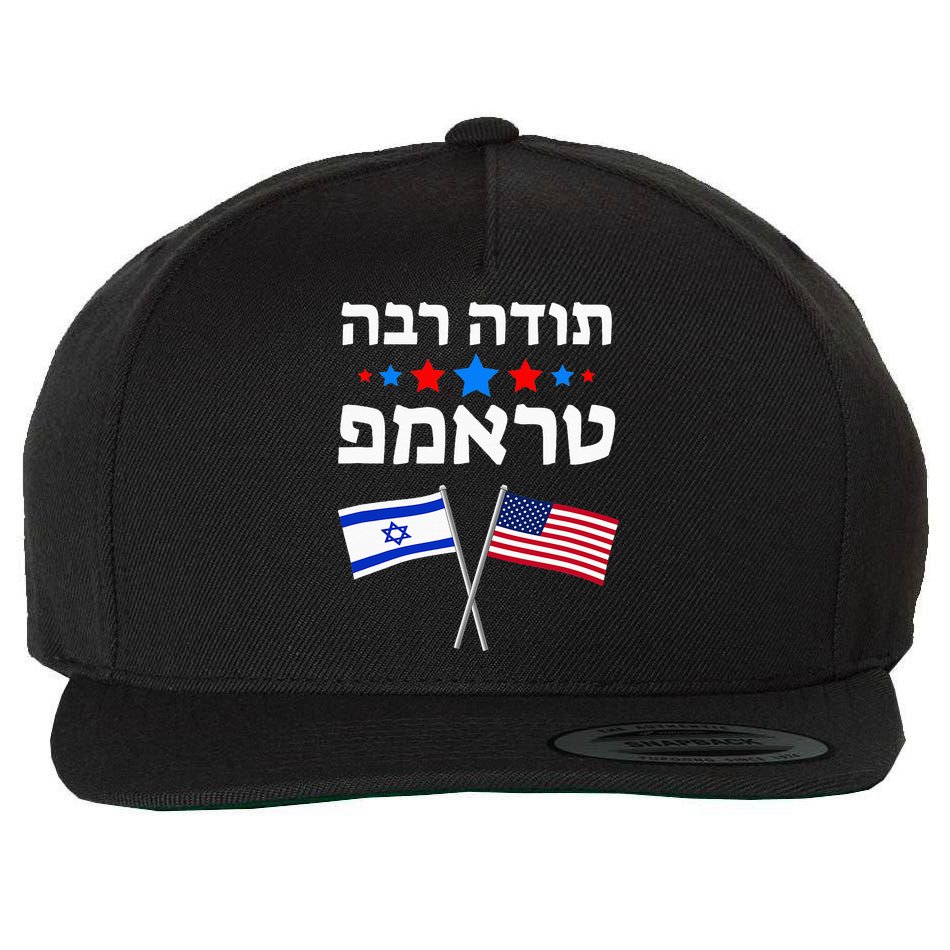 Toda Raba Trump Thank You Trump In Hebrew Jewish Israel Wool Snapback Cap