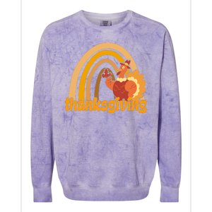 Thanksgiving Rainbow Turkey Holiday Cute Colorblast Crewneck Sweatshirt