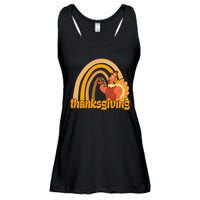 Thanksgiving Rainbow Turkey Holiday Cute Ladies Essential Flowy Tank
