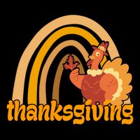 Thanksgiving Rainbow Turkey Holiday Cute Ladies Essential Flowy Tank