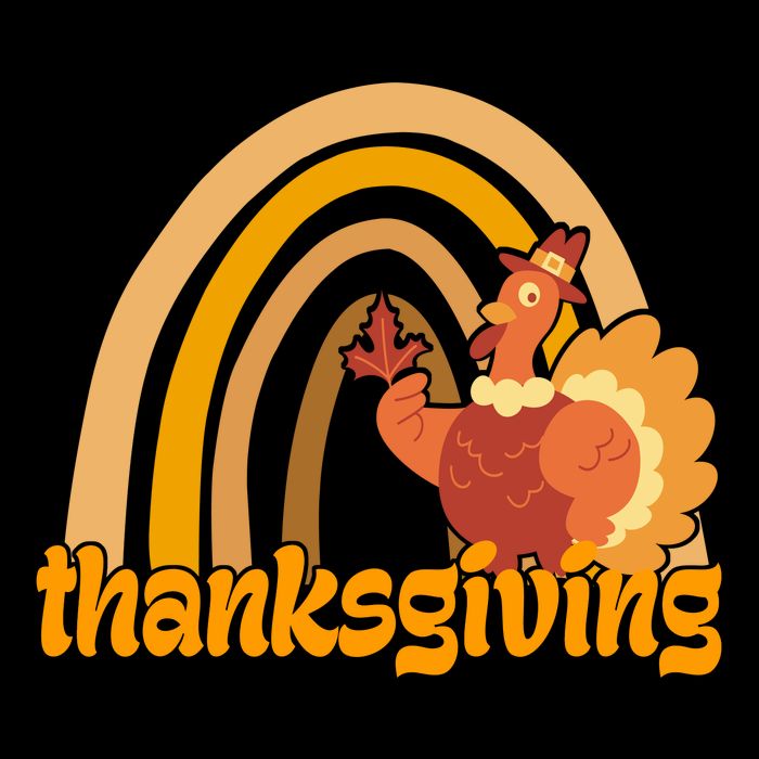 Thanksgiving Rainbow Turkey Holiday Cute Ladies Essential Flowy Tank