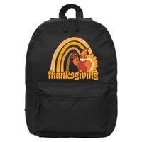 Thanksgiving Rainbow Turkey Holiday Cute 16 in Basic Backpack