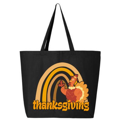 Thanksgiving Rainbow Turkey Holiday Cute 25L Jumbo Tote