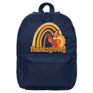 Thanksgiving Rainbow Turkey Holiday Cute 16 in Basic Backpack