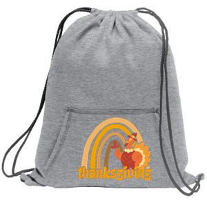 Thanksgiving Rainbow Turkey Holiday Cute Sweatshirt Cinch Pack Bag