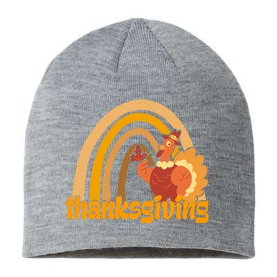 Thanksgiving Rainbow Turkey Holiday Cute Sustainable Beanie