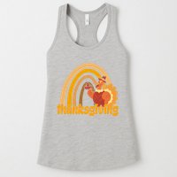 Thanksgiving Rainbow Turkey Holiday Cute Womens Tank Top