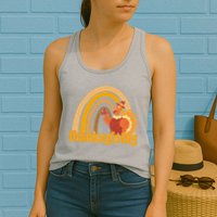 Thanksgiving Rainbow Turkey Holiday Cute Womens Tank Top