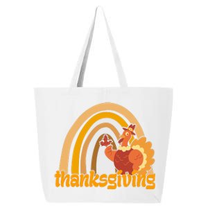 Thanksgiving Rainbow Turkey Holiday Cute 25L Jumbo Tote