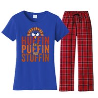 Thanksgiving Run Turkey Trot Huffin And Puffin For Stuffin Women's Flannel Pajama Set