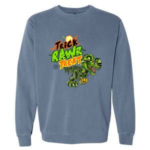 Trick Rawr Treat Dinosaur Pumpkin Halloween Gift Garment-Dyed Sweatshirt