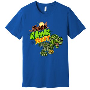 Trick Rawr Treat Dinosaur Pumpkin Halloween Gift Premium T-Shirt