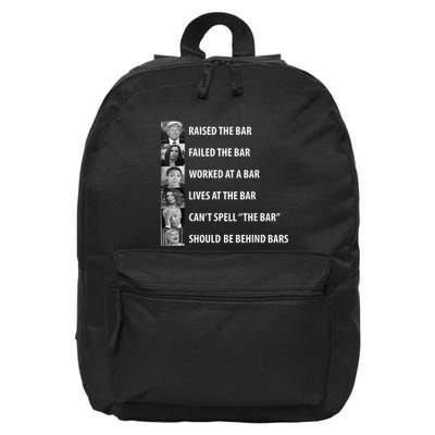 Trump Raised The Bar Biden Cant Spell Bar Funny President 16 in Basic Backpack