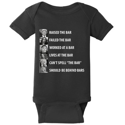 Trump Raised The Bar Biden Cant Spell Bar Funny President Baby Bodysuit