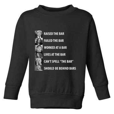 Trump Raised The Bar Biden Cant Spell Bar Funny President Toddler Sweatshirt