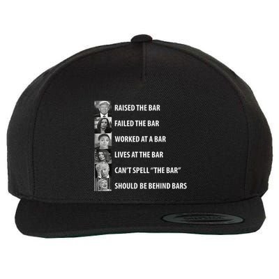 Trump Raised The Bar Biden Cant Spell Bar Funny President Wool Snapback Cap