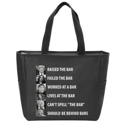 Trump Raised The Bar Biden Cant Spell Bar Funny President Zip Tote Bag