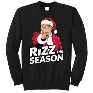 Trump Rizz The Season Funny Xmas With Santa Hat Sweatshirt