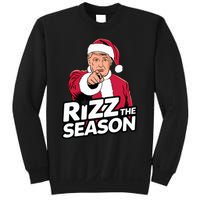 Trump Rizz The Season Funny Xmas With Santa Hat Sweatshirt