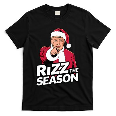Trump Rizz The Season Funny Xmas With Santa Hat T-Shirt