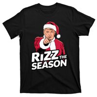 Trump Rizz The Season Funny Xmas With Santa Hat T-Shirt