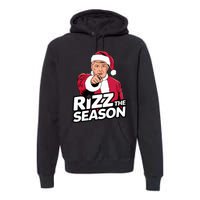 Trump Rizz The Season Funny Xmas With Santa Hat Premium Hoodie