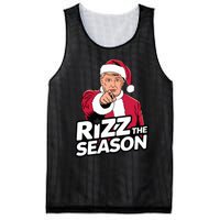 Trump Rizz The Season Funny Xmas With Santa Hat Mesh Reversible Basketball Jersey Tank