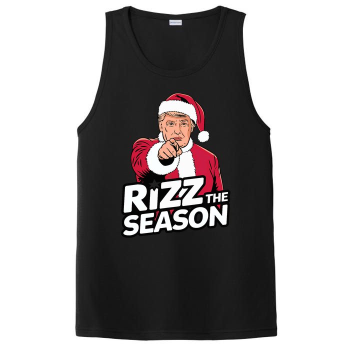 Trump Rizz The Season Funny Xmas With Santa Hat PosiCharge Competitor Tank