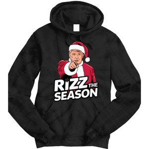 Trump Rizz The Season Funny Xmas With Santa Hat Tie Dye Hoodie