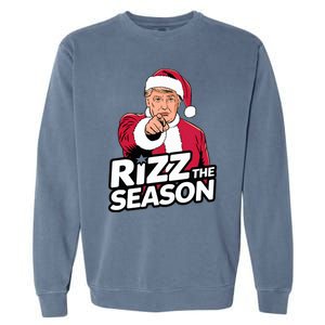 Trump Rizz The Season Funny Xmas With Santa Hat Garment-Dyed Sweatshirt